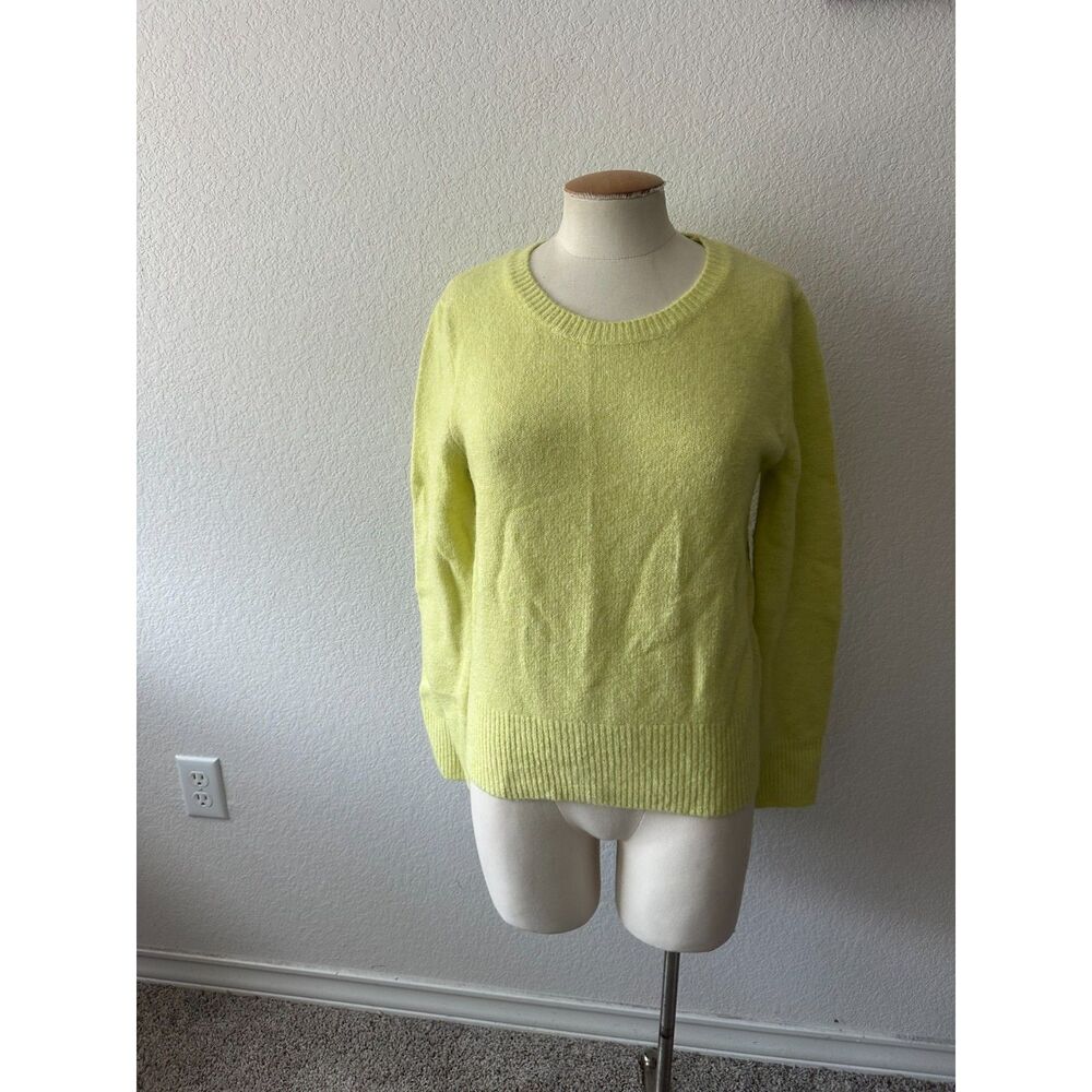 MNG by Mango bright lime green long-sleeve crewneck sweater